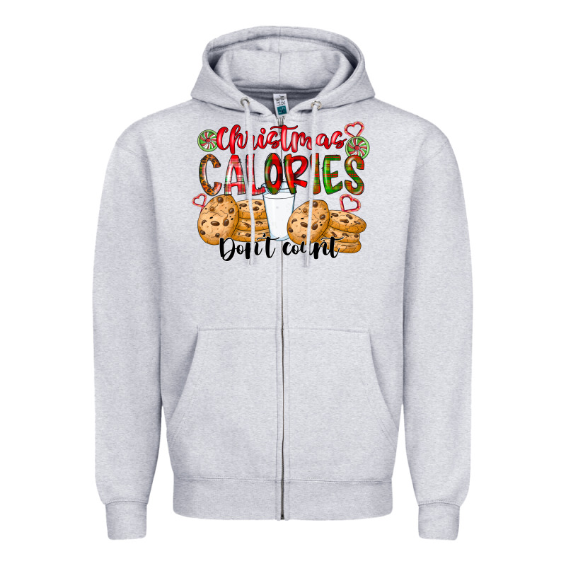 Christmas Calories Dont Count Zipper Hoodie by CowhideDigitalArt | Teevron