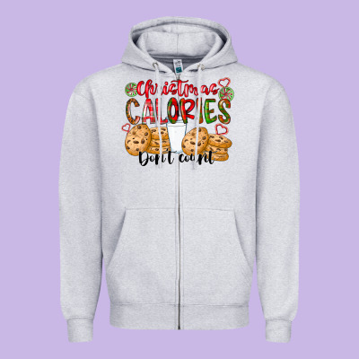 Christmas Calories Dont Count Zipper Hoodie Designed By Cowhidedigitalart