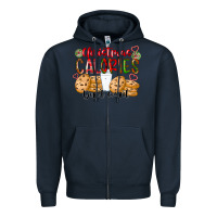 Navy christmas calories dont count Zipper Hoodie - CowhideDigitalArt