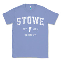 Colony Blue Stowe Vermont Vt Vintage Athletic Sports Classic Tee - minhPixels