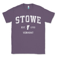 Lavender Stowe Vermont Vt Vintage Athletic Sports Classic Tee - minhPixels