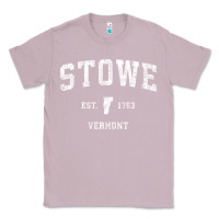 Lilac Stowe Vermont Vt Vintage Athletic Sports Classic Tee - minhPixels