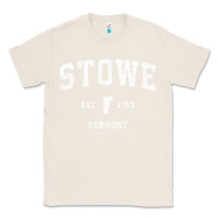 Natural Stowe Vermont Vt Vintage Athletic Sports Classic Tee - minhPixels