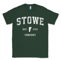 Sports Green Stowe Vermont Vt Vintage Athletic Sports Classic Tee - minhPixels