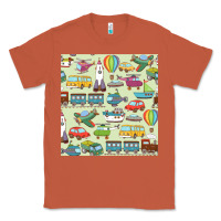 Copper Planes, Trains, and Automobiles pattern Chiffon Top Classic Tee - minhPixels