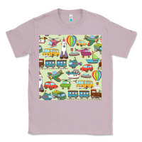 Lilac Planes, Trains, and Automobiles pattern Chiffon Top Classic Tee - minhPixels