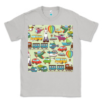 Moon Dust Planes, Trains, and Automobiles pattern Chiffon Top Classic Tee - minhPixels