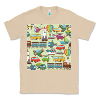 Mushroom Planes, Trains, and Automobiles pattern Chiffon Top Classic Tee - minhPixels