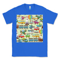 True Royal Planes, Trains, and Automobiles pattern Chiffon Top Classic Tee - minhPixels