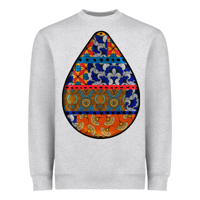 African Fabric Pattern Teardrop Earrings 4 Heavyweight Sweatshirt by BundleAndBundleShop | Teevron
