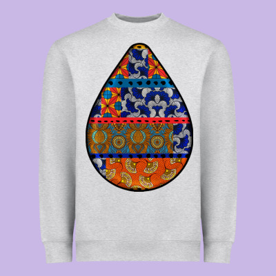 African Fabric Pattern Teardrop Earrings 4 Heavyweight Sweatshirt Designed By Bundleandbundleshop