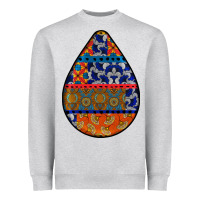 Heather Grey african fabric pattern teardrop earrings 4 Heavyweight Sweatshirt - BundleAndBundleShop