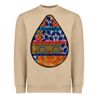 Mushroom african fabric pattern teardrop earrings 4 Heavyweight Sweatshirt - BundleAndBundleShop