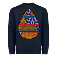 Navy african fabric pattern teardrop earrings 4 Heavyweight Sweatshirt - BundleAndBundleShop