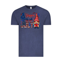 Vintage Denim Happy 4th Of July with gnome Vintage Tee - HowdyJamesFarm