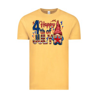 Vintage Mustard Happy 4th Of July with gnome Vintage Tee - HowdyJamesFarm