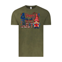 Vintage Olive Happy 4th Of July with gnome Vintage Tee - HowdyJamesFarm
