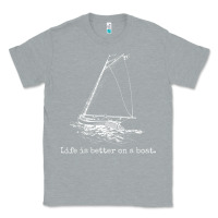 Heather Grey Life Is Better On A Boat Sailboat Sketch Cool Sailing Gifts Classic Tee - minhPixels