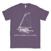 Lavender Life Is Better On A Boat Sailboat Sketch Cool Sailing Gifts Classic Tee - minhPixels