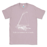Lilac Life Is Better On A Boat Sailboat Sketch Cool Sailing Gifts Classic Tee - minhPixels