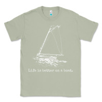 Matcha Life Is Better On A Boat Sailboat Sketch Cool Sailing Gifts Classic Tee - minhPixels