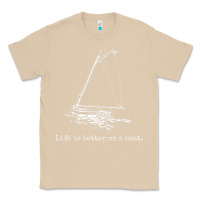 Mushroom Life Is Better On A Boat Sailboat Sketch Cool Sailing Gifts Classic Tee - minhPixels