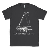 Smoke Life Is Better On A Boat Sailboat Sketch Cool Sailing Gifts Classic Tee - minhPixels