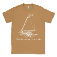 Toasted Coconut Life Is Better On A Boat Sailboat Sketch Cool Sailing Gifts Classic Tee - minhPixels