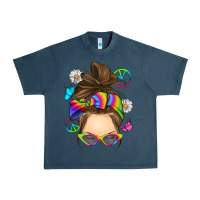 Midnight Navy messy bun tie dye Urban Heavy Tee - RanaPortraitStore