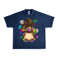 Navy messy bun tie dye Urban Heavy Tee - RanaPortraitStore