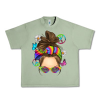 Oil Green messy bun tie dye Urban Heavy Tee - RanaPortraitStore