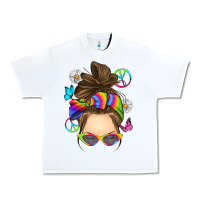 White messy bun tie dye Urban Heavy Tee - RanaPortraitStore