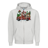 Dove Grey festive farm animal christmas truck Zipper Hoodie - CowhideDigitalArt