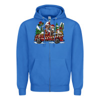 True Royal festive farm animal christmas truck Zipper Hoodie - CowhideDigitalArt
