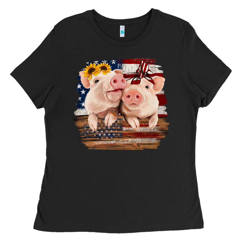 Cute Couple American Pigs Ladies Tee by Bettercallsaul | Teevron
