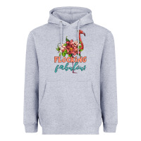 Heather Grey flamingo flocking fabulous Heavyweight Hoodie - Artiststas