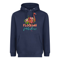 Navy flamingo flocking fabulous Heavyweight Hoodie - Artiststas