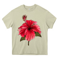 Mossy Puerto Rican Hibiscus Flower Heavy Core Tee - LillyAllenDesigns
