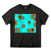 Asphalt turquoise gemstone sunflower Heavy Core Tee - JahusDesignShop