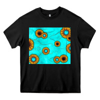 Black turquoise gemstone sunflower Heavy Core Tee - JahusDesignShop