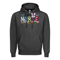 Charcoal Heather easter nurse Zipper Hoodie - CowhideDigitalArt