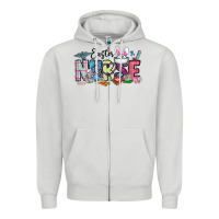 Dove Grey easter nurse Zipper Hoodie - CowhideDigitalArt