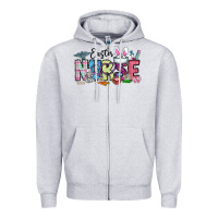 Heather Grey easter nurse Zipper Hoodie - CowhideDigitalArt