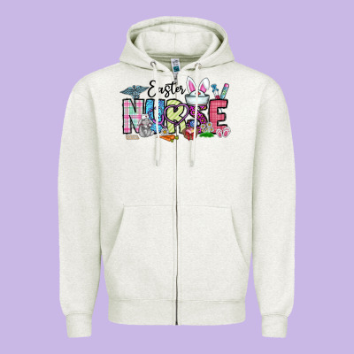 Easter Nurse Zipper Hoodie Designed By Cowhidedigitalart