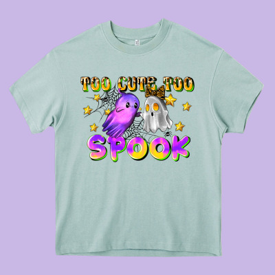 Too Cute Too Spook Heavy Core Tee Designed By Lillyallendesigns