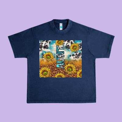 Aunt Sunflower Leopard Glitter Urban Heavy Tee Designed By Tumblerdesignbyshophia