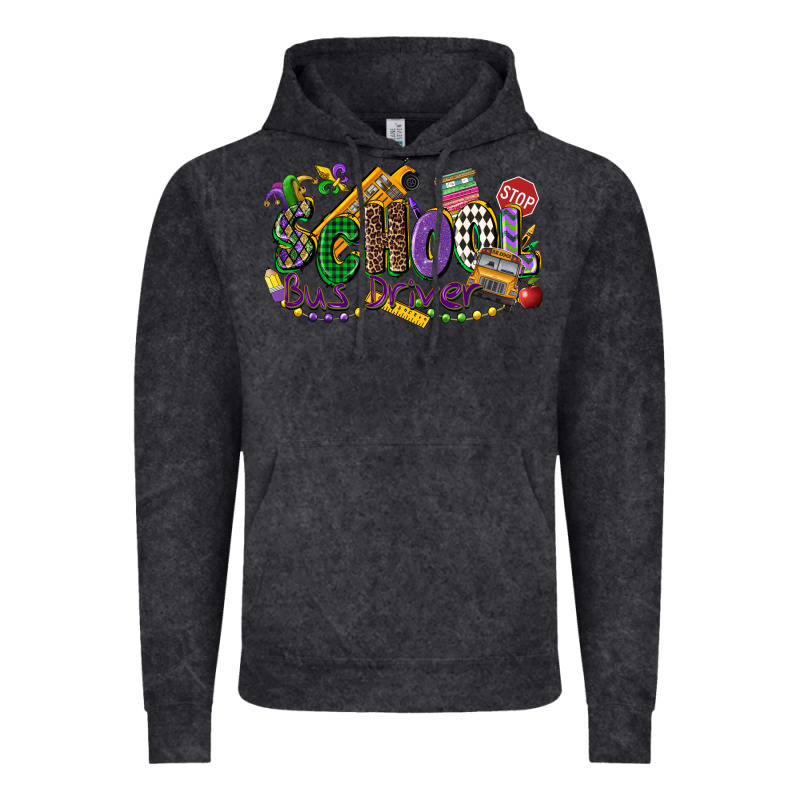 School Bus Driver Mardi Gras Vintage Hoodie by CowGirlArtShop | Teevron