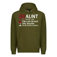 Army Green Funny Drunk Aunt Definition DRAUNT Gift For Auntie Premium Hoodie - minhPixels