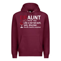 Burgundy Funny Drunk Aunt Definition DRAUNT Gift For Auntie Premium Hoodie - minhPixels