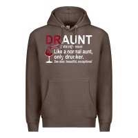 Coffee Funny Drunk Aunt Definition DRAUNT Gift For Auntie Premium Hoodie - minhPixels